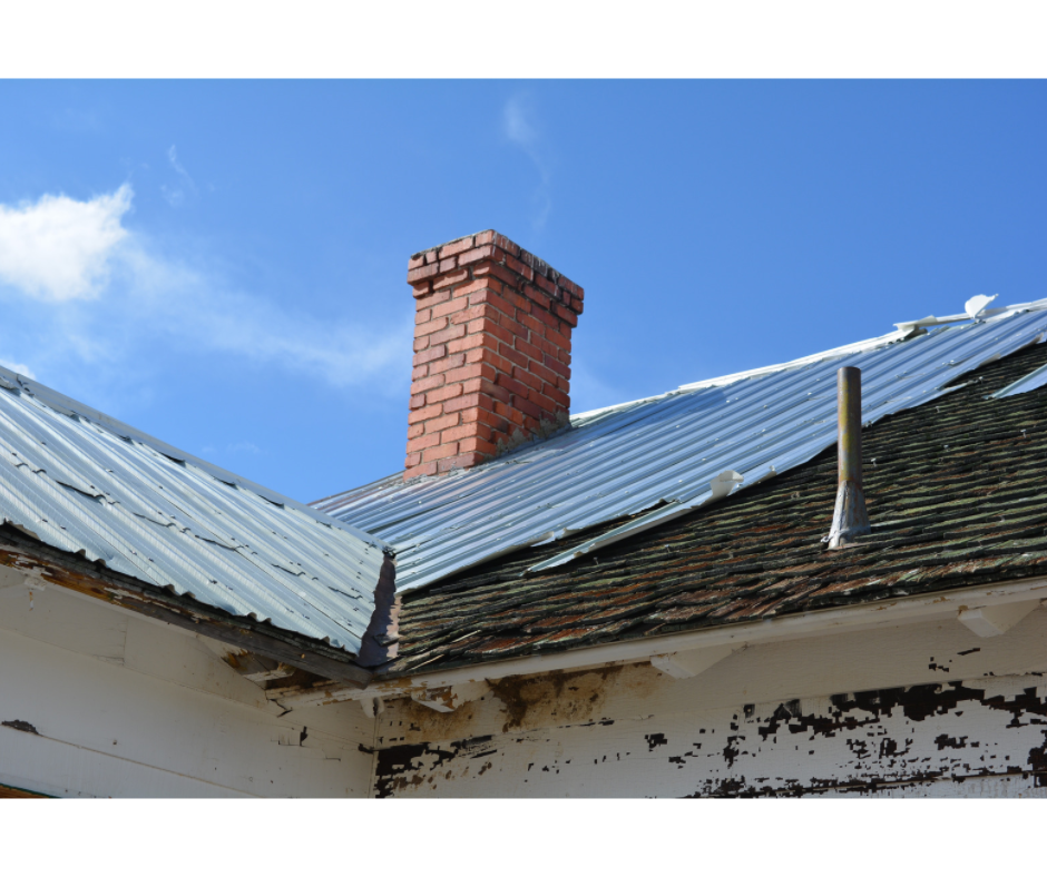 Standard house damaged roof