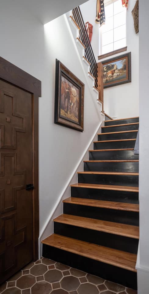 Staircase leading to the living space