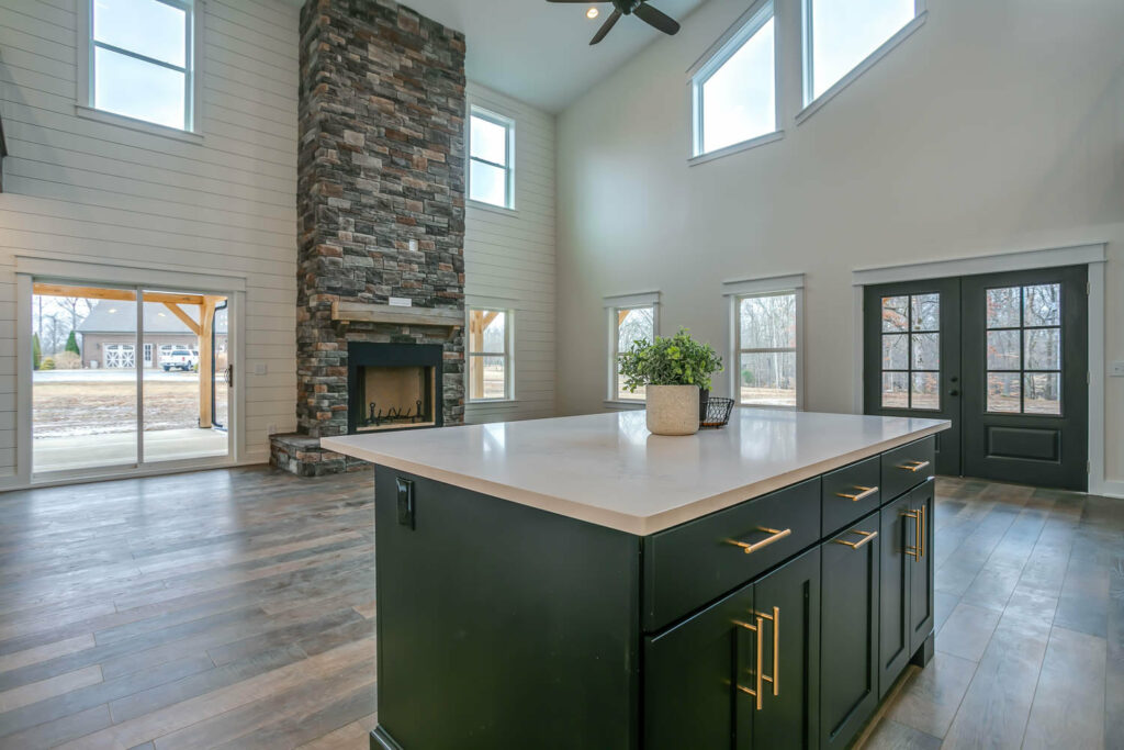 View of open space and fireplace