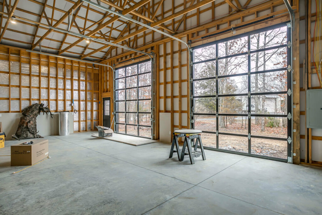 Garage Interior with Glass Doors