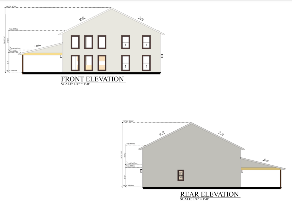 PL-60402 Amber Front & Rear Elevation