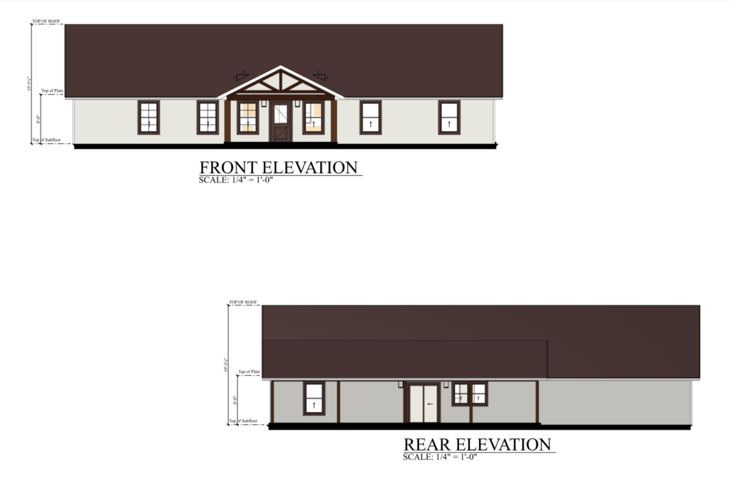 PL-60703 Sparrow Front & Rear Elevation