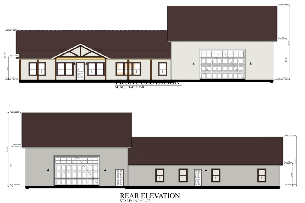 PL-62519 Walter Front & Rear Elevation