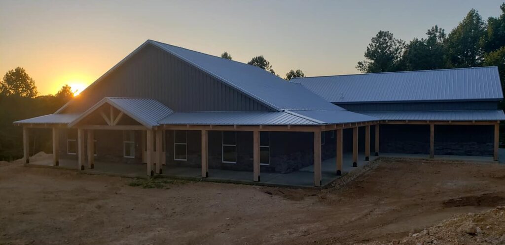 Brandon Carroll's Stunning Home/Shop in Lawrenceburg, Tennessee in the setting sun