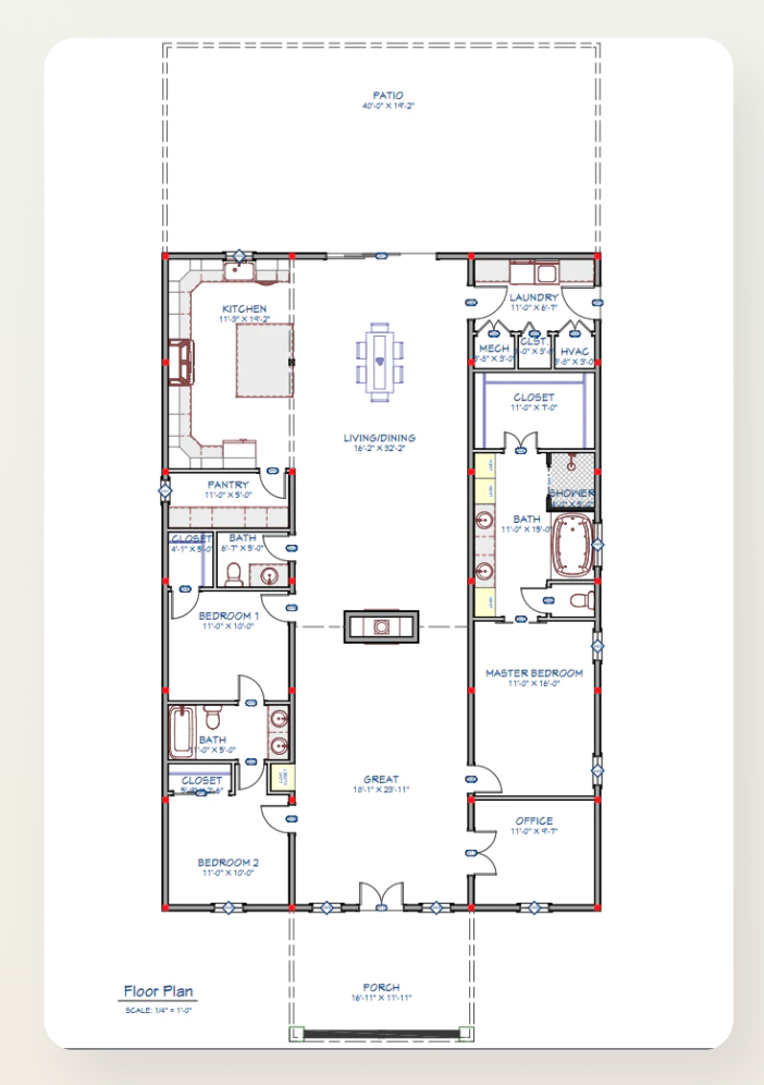 single-story barndominium floor plans