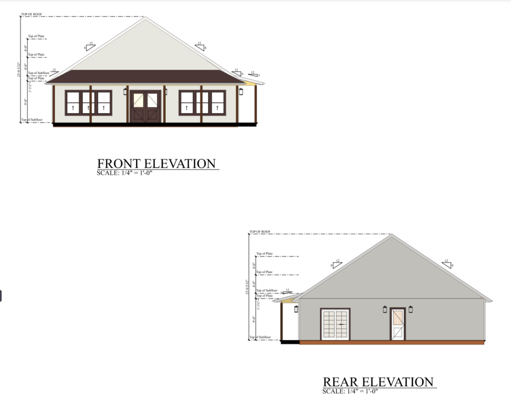 PL-60401 Robin Barndominium Front & Rear Elevation